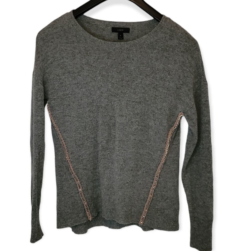 J. Crew Wool Sweater w/Metallic Braid Detail Size Small